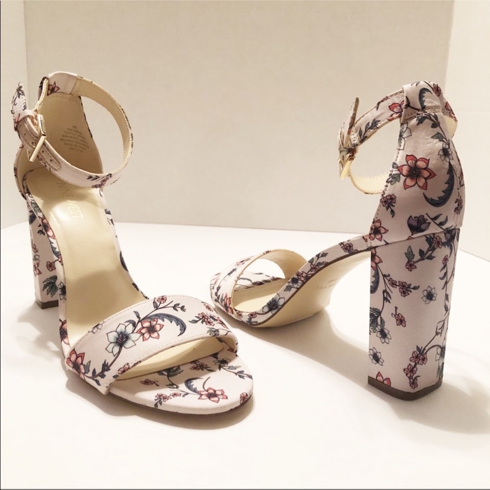 Nine West floral block heel sandals